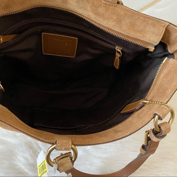 Coach Signature Beaded Leather Suede Tote Bag - Picture 6 of 16